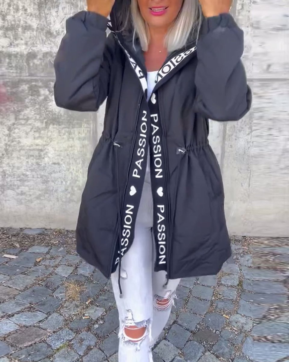 Camila | Midi-Parka mit Kapuze und Kordelzug