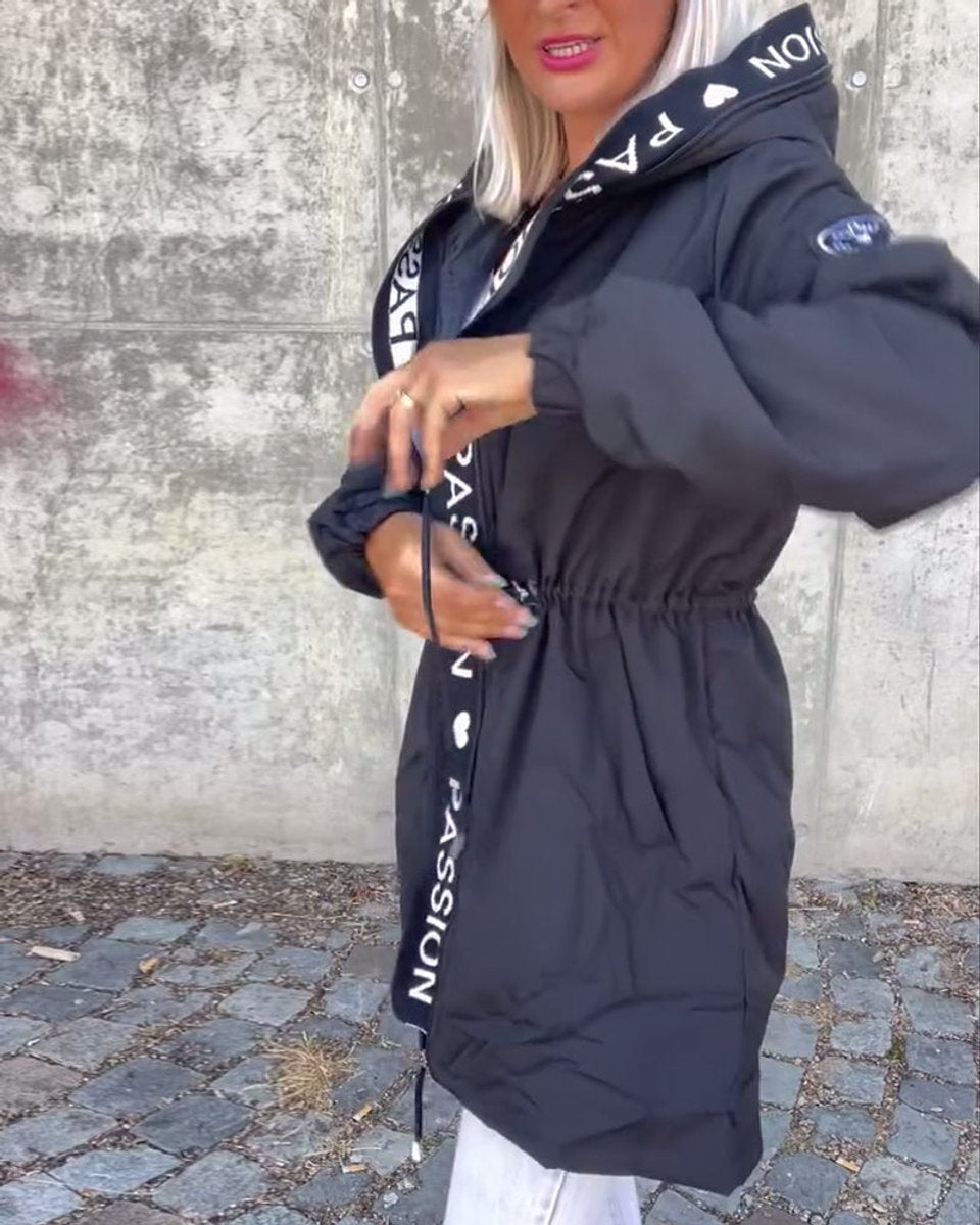 Camila | Midi-Parka mit Kapuze und Kordelzug